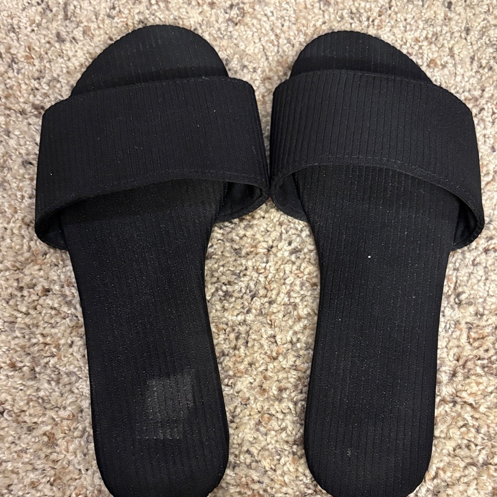 Black Slide Sandals